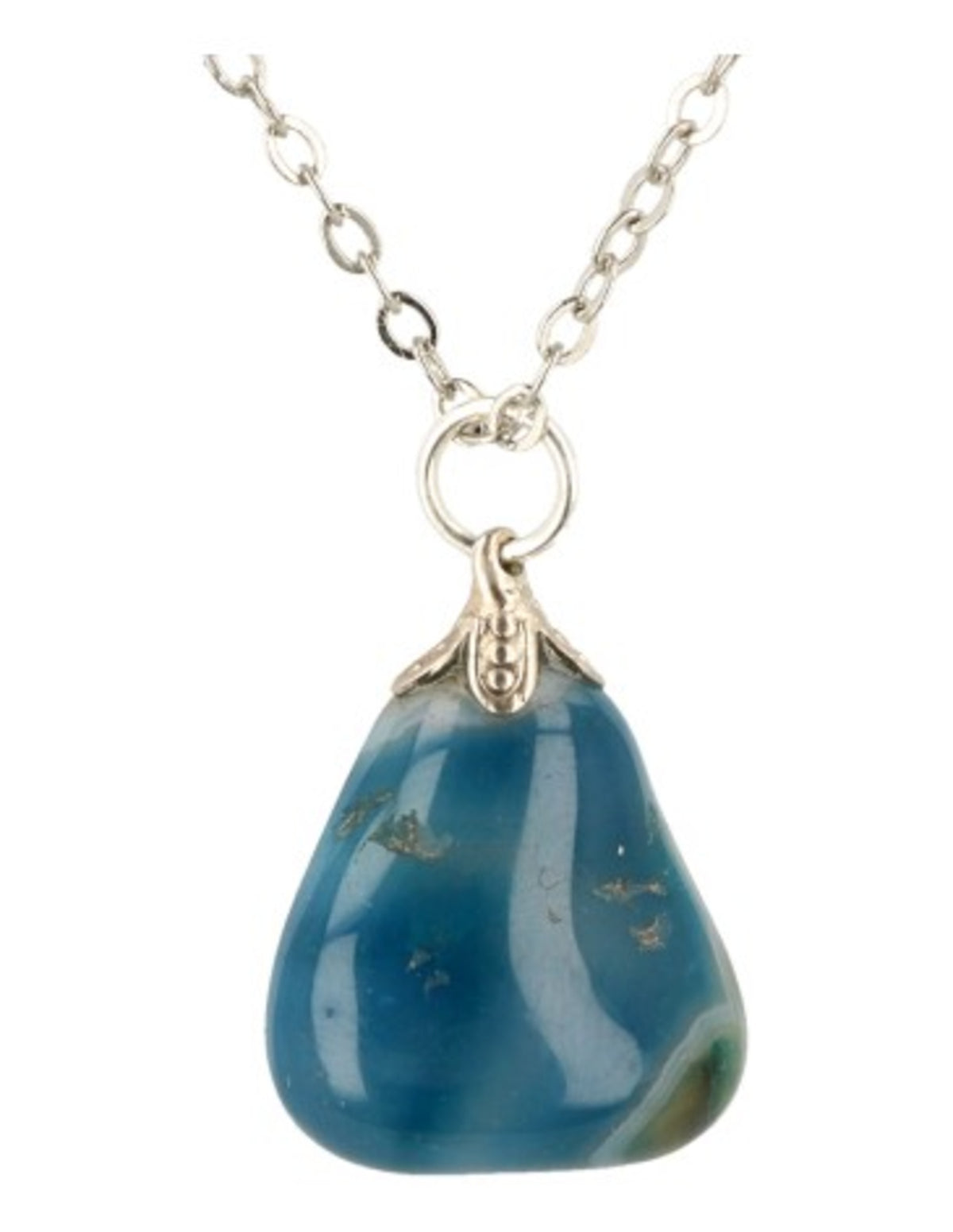 Agaat (gekleurd) blauw edelsteen hanger