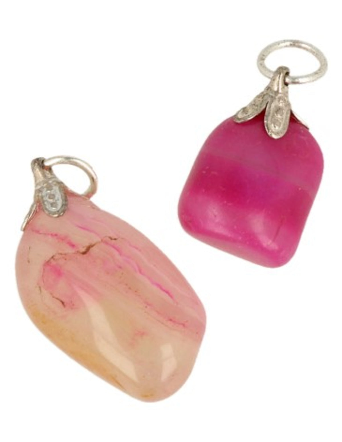 Agaat (gekleurd) roze edelsteen hanger