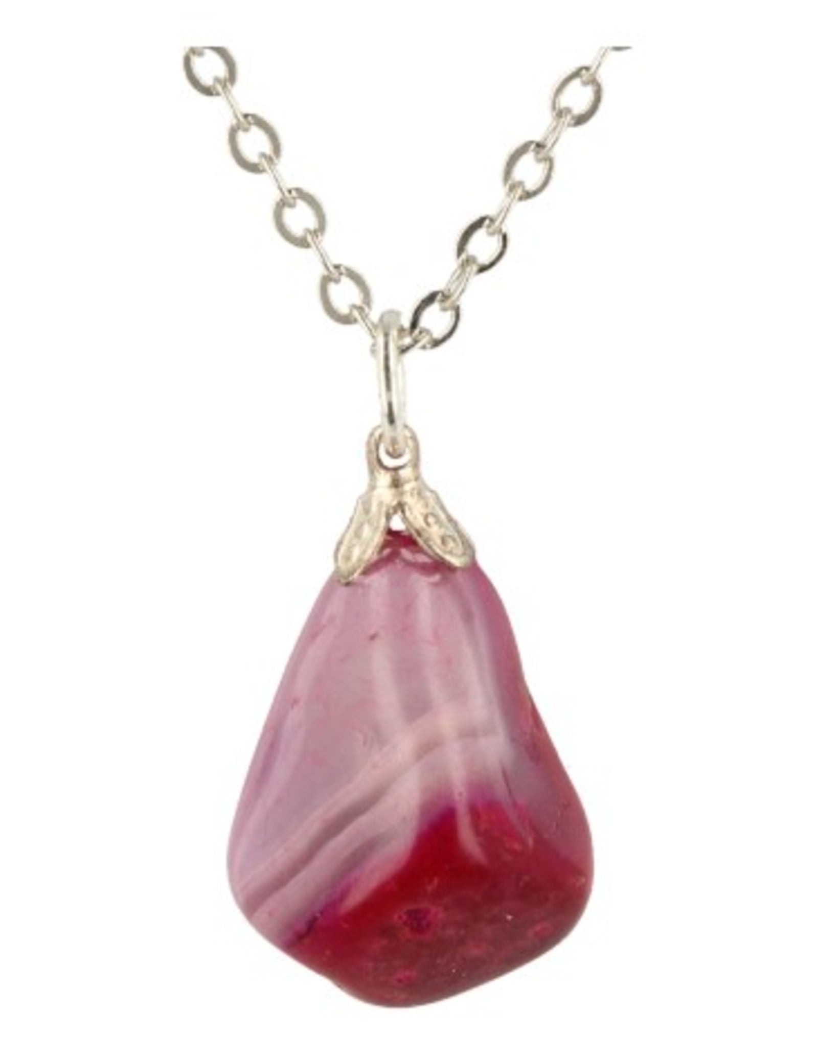 Agaat (gekleurd) roze edelsteen hanger