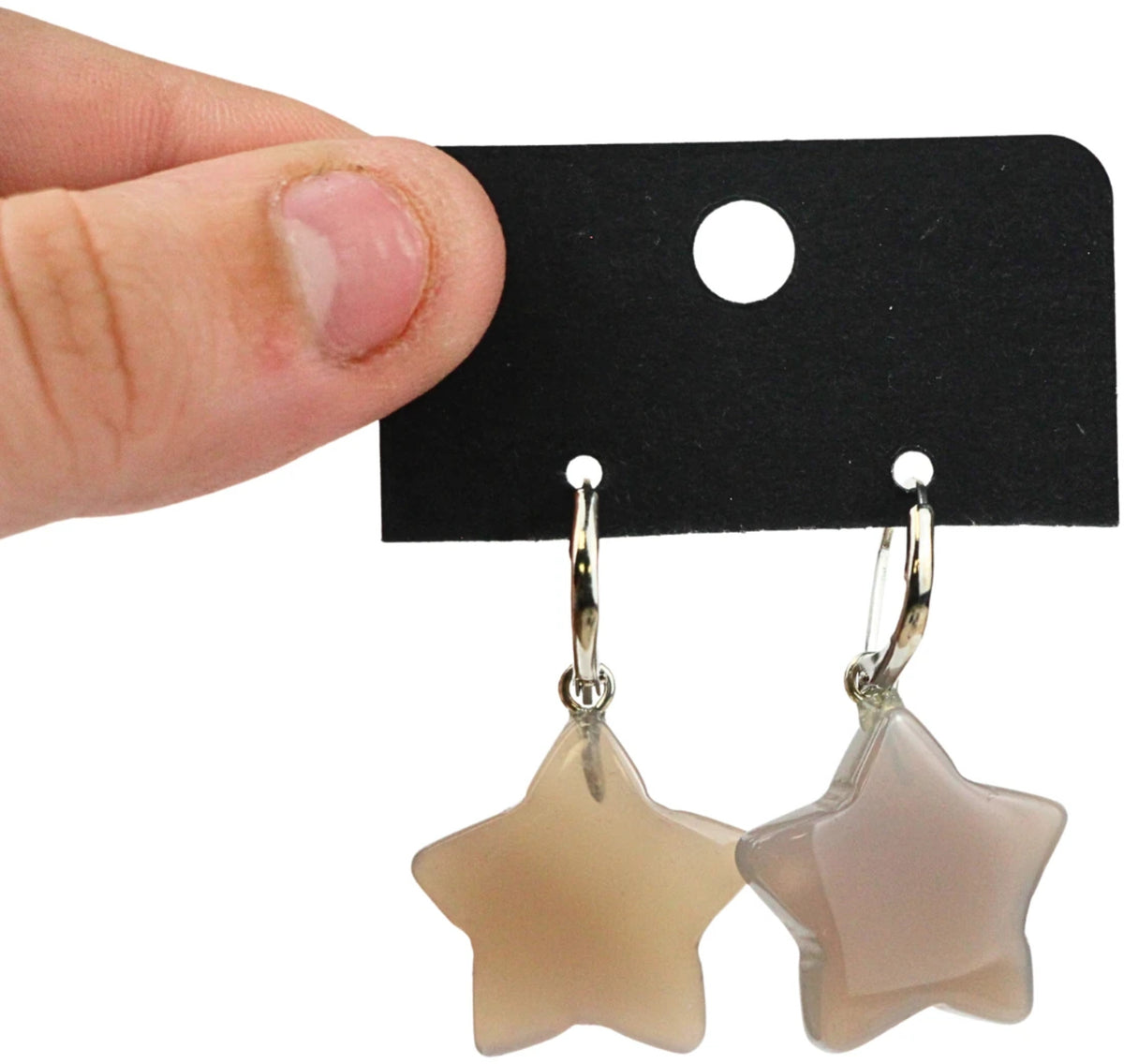 Agaat grijs ster oorbellen - fashion jewelry