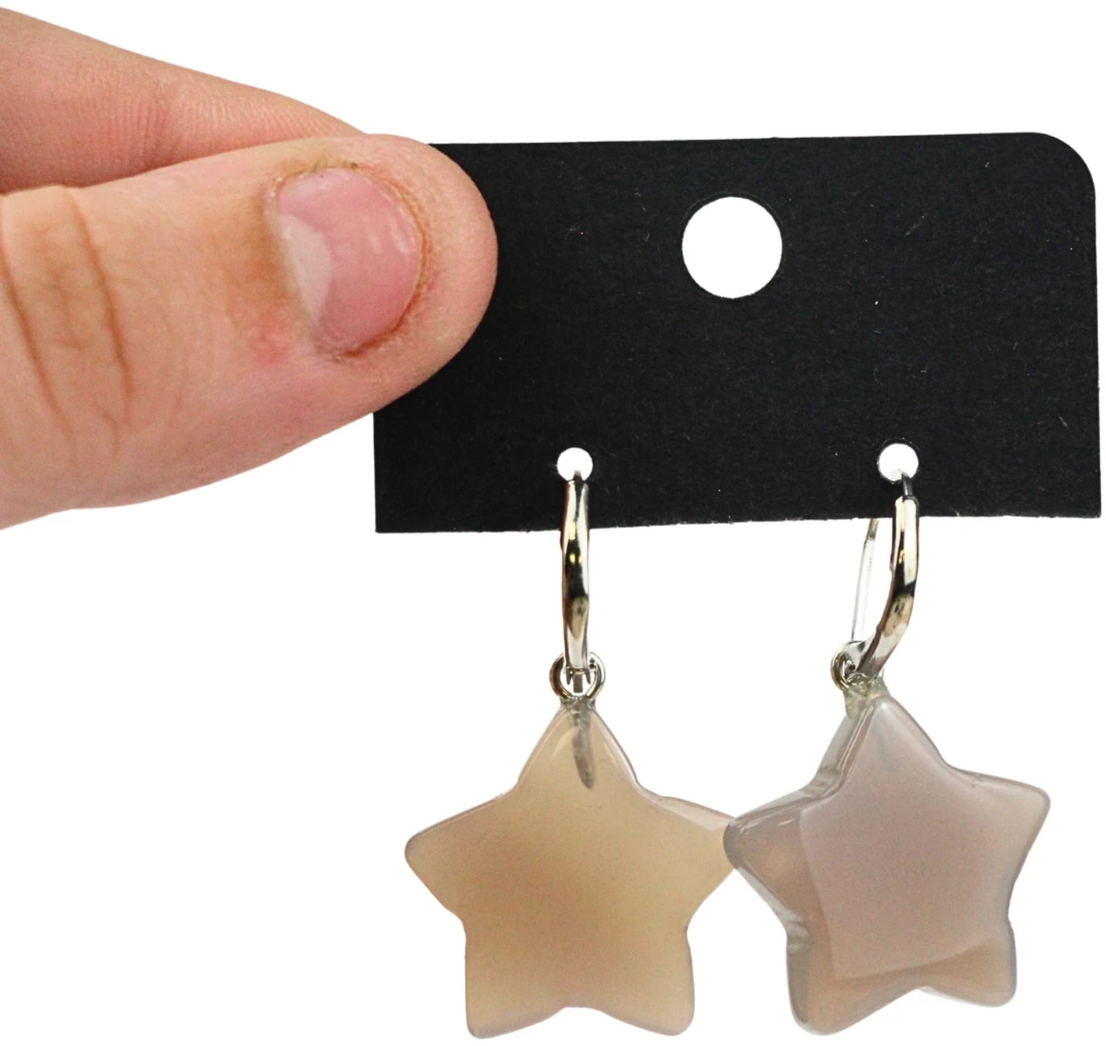 Agaat grijs ster oorbellen - fashion jewelry