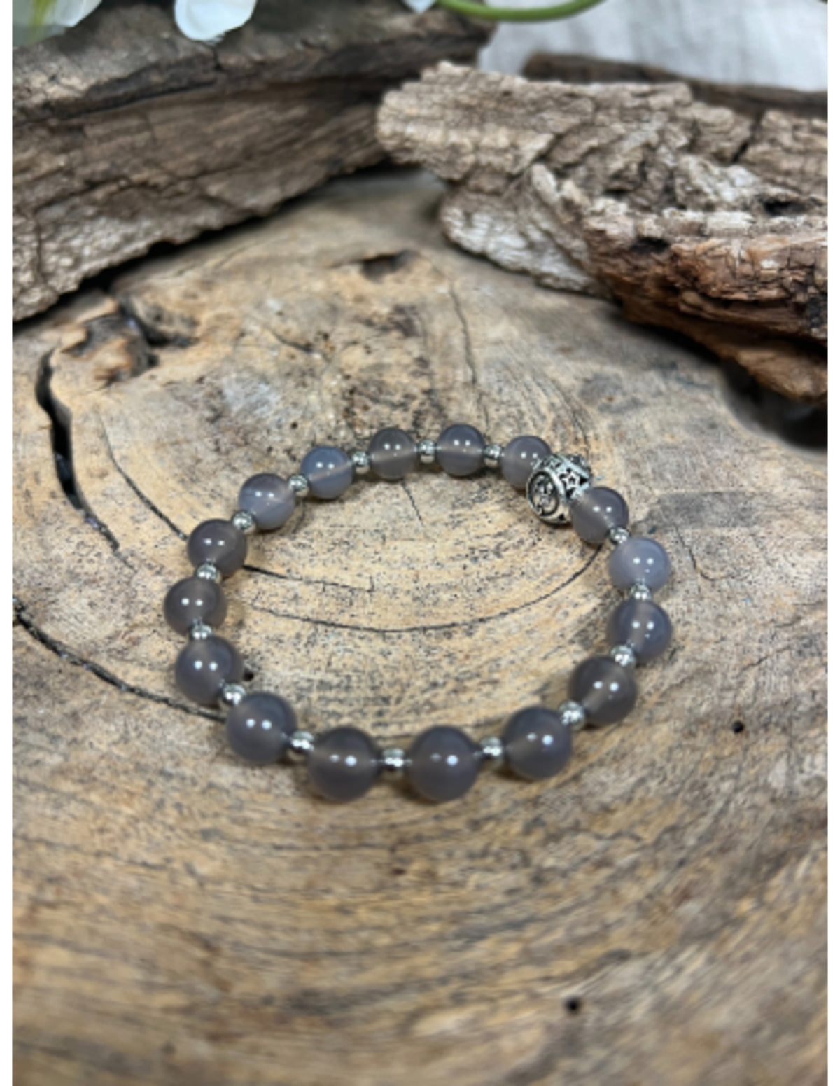 Agaat grijs sterrenbeeld armband - Schorpioen