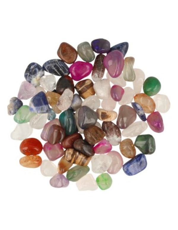 Agaat mix 100 gr. edelsteen trommelstenen (bijgekleurd) (mt2)