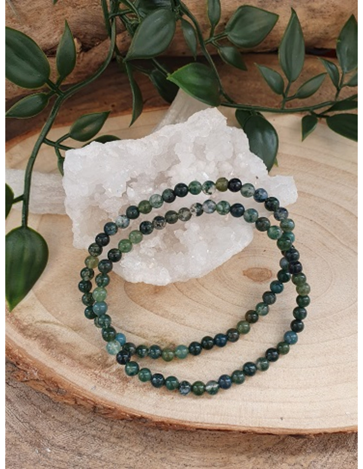 Agaat mos kralenarmband 4mm