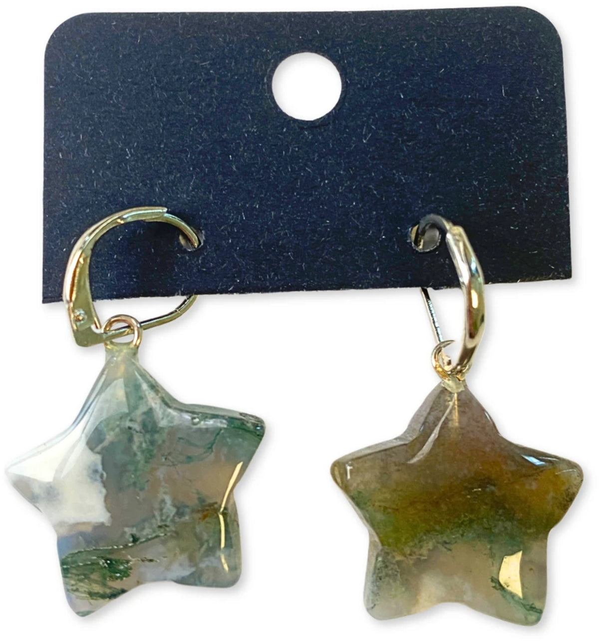 Agaat mos ster oorbellen - fashion jewelry