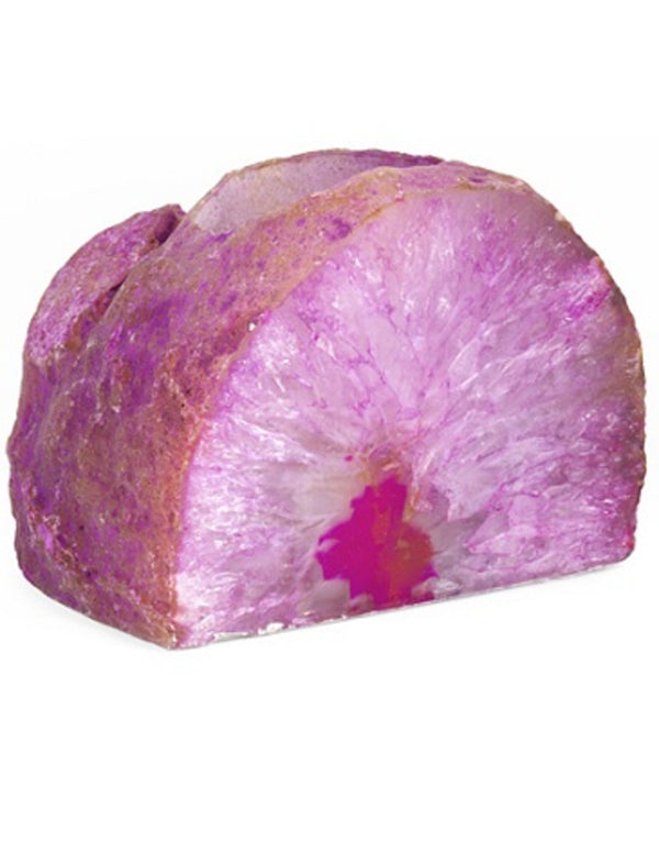 Agaat roze edelsteen theelichthouder (gekleurd)
