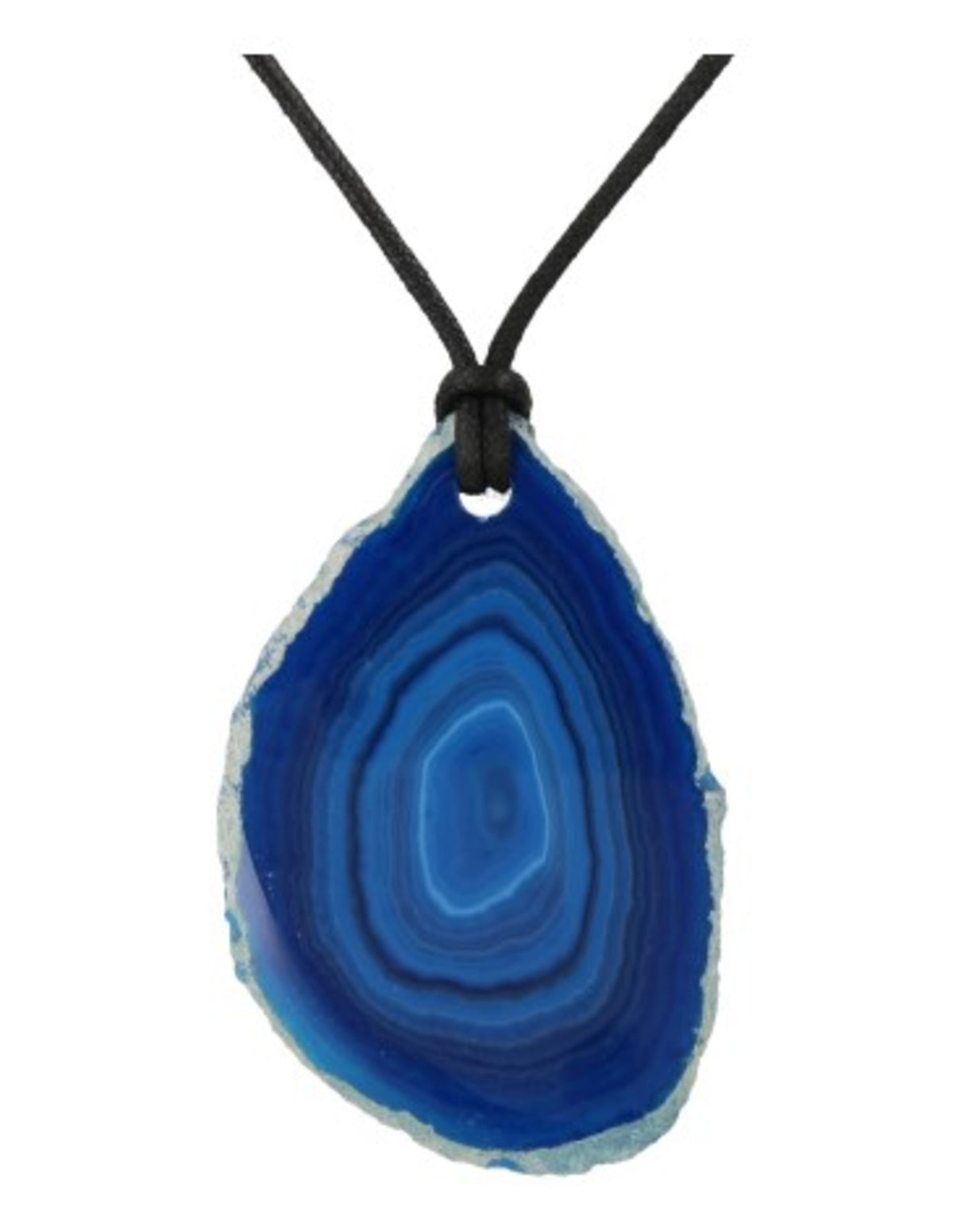 Agaatplak blauw hanger aan koord