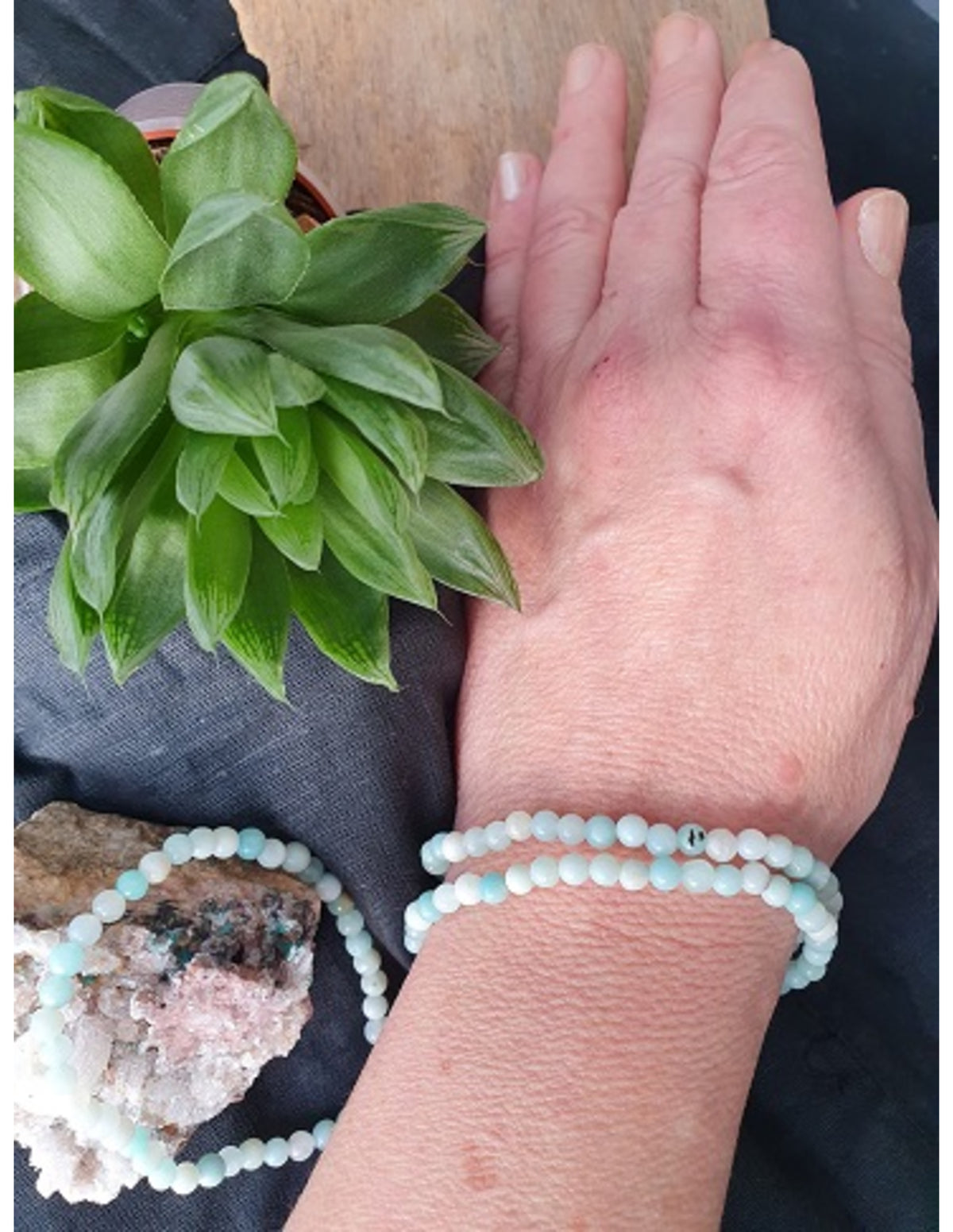 Amazoniet kralenarmband 4 mm
