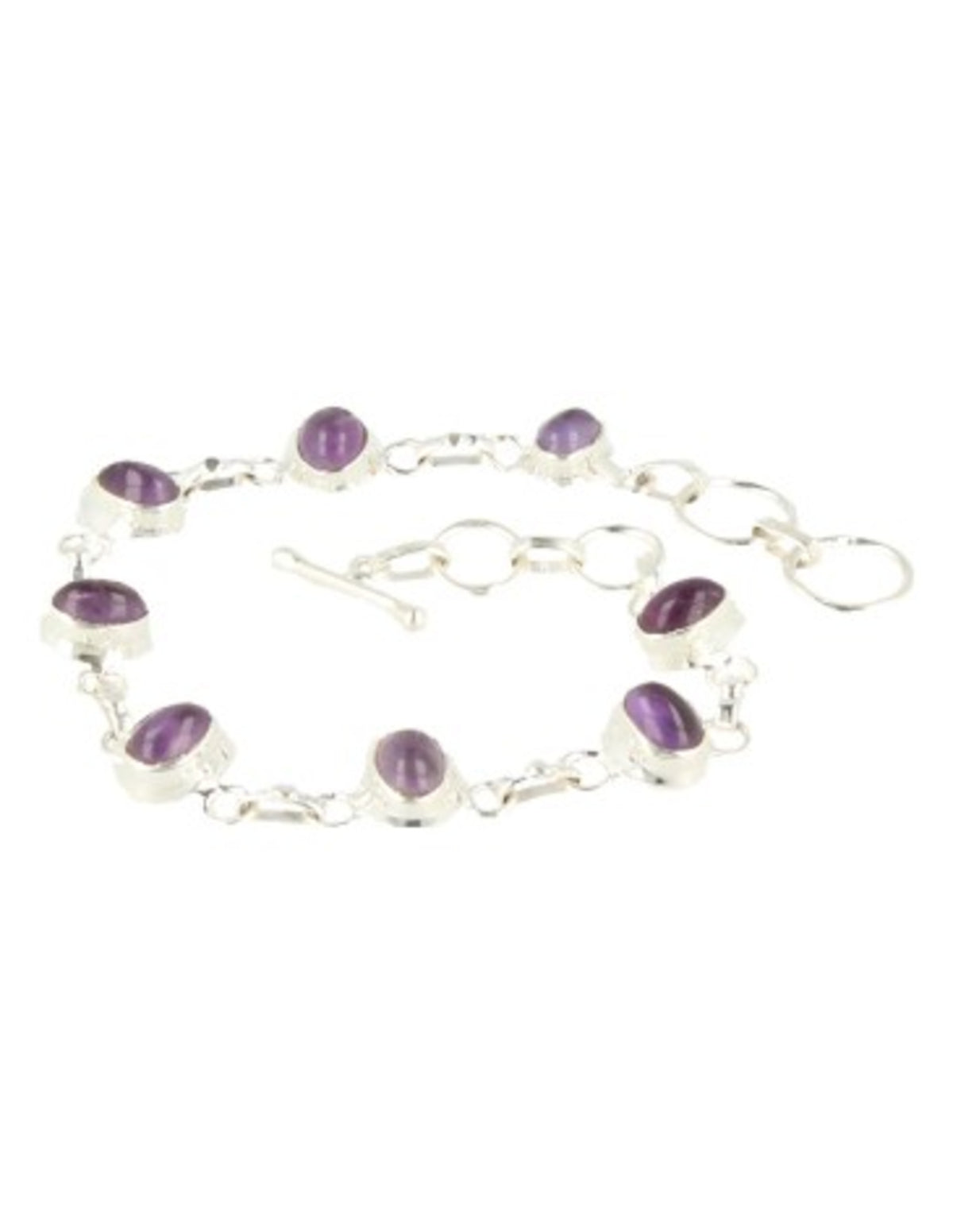 Amethist armband zilver ovaal