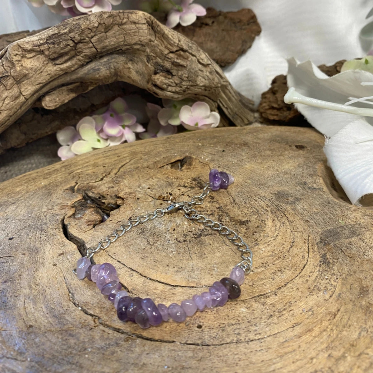 Amethist bar armband
