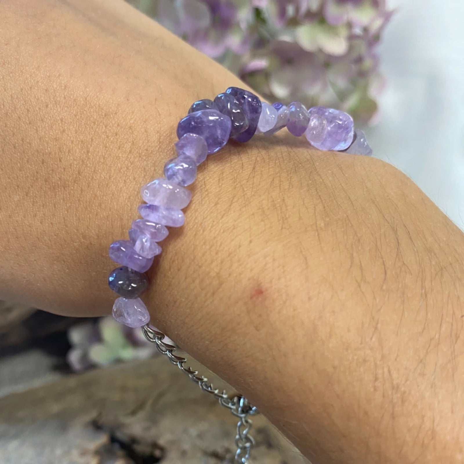Amethist bar armband