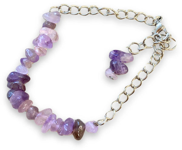 Amethist bar edelsteen armband