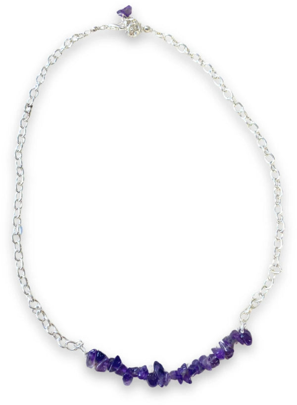Amethist bar edelsteen ketting