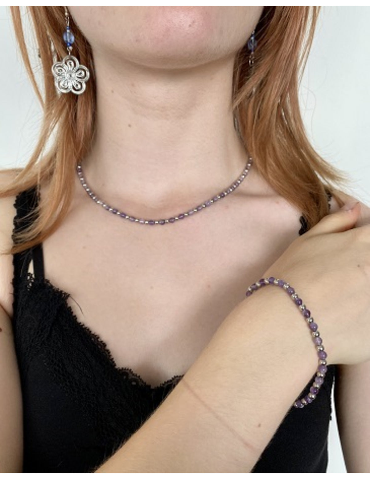 Amethist Ibiza love armband