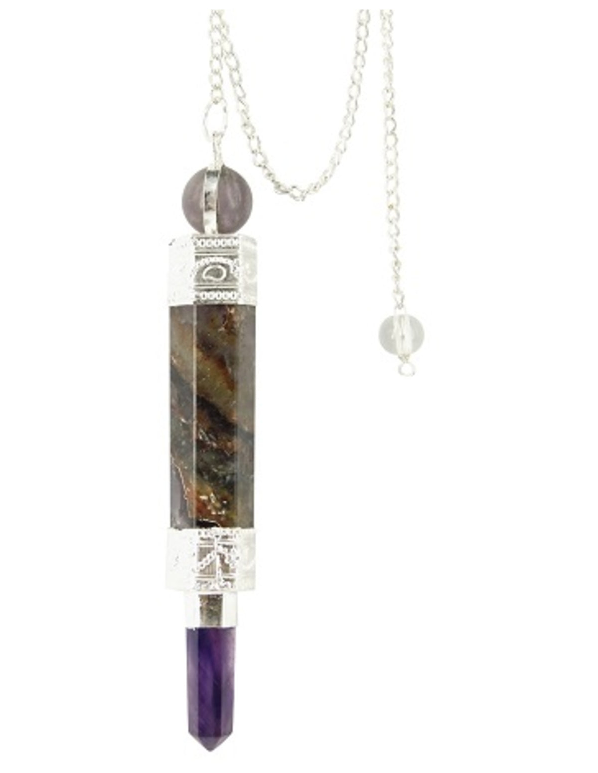 Amethist luxe pendel verzilverd