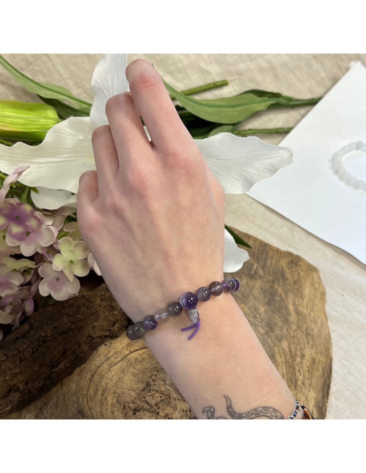 Amethist powerbead armband