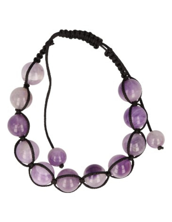 Amethist shamballa edelsteen armband 10 mm