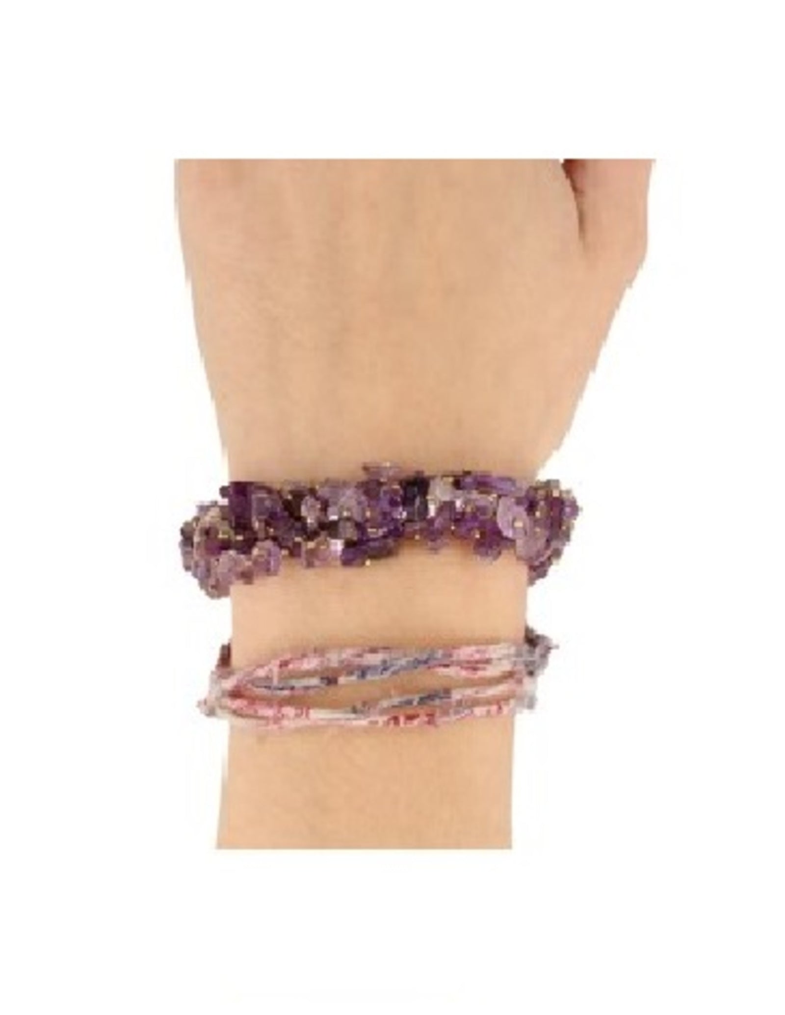 Amethist splitarmband cluster