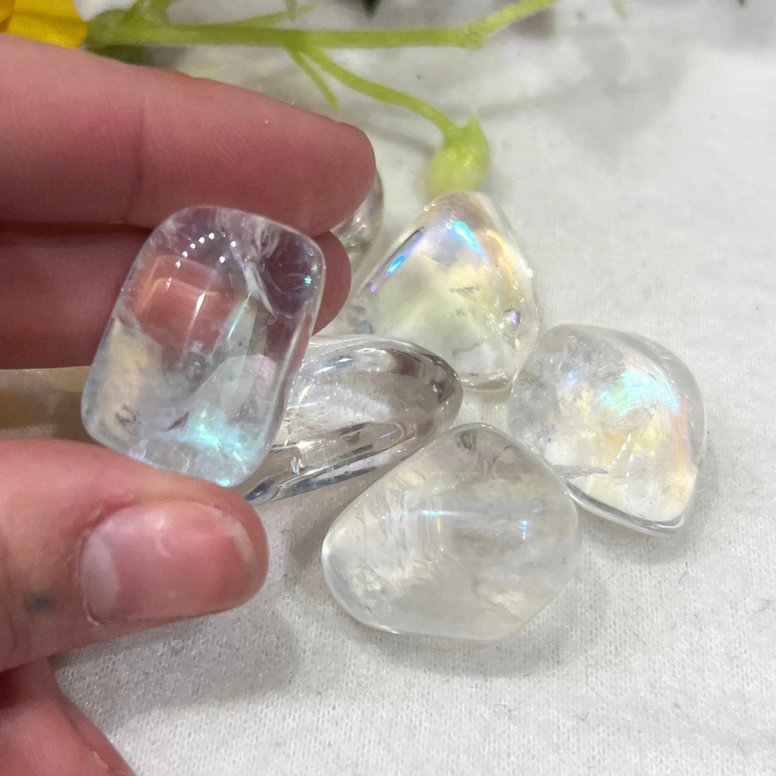 Angel Aura 100 gr. trommelstenen (mt2-3) (gecoat)