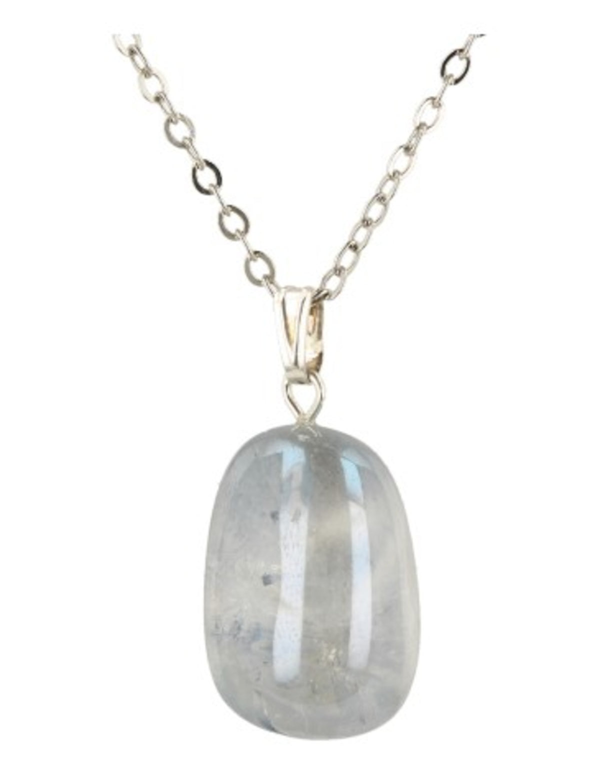 Aqua Aura edelsteen hanger geslepen (gecoat)