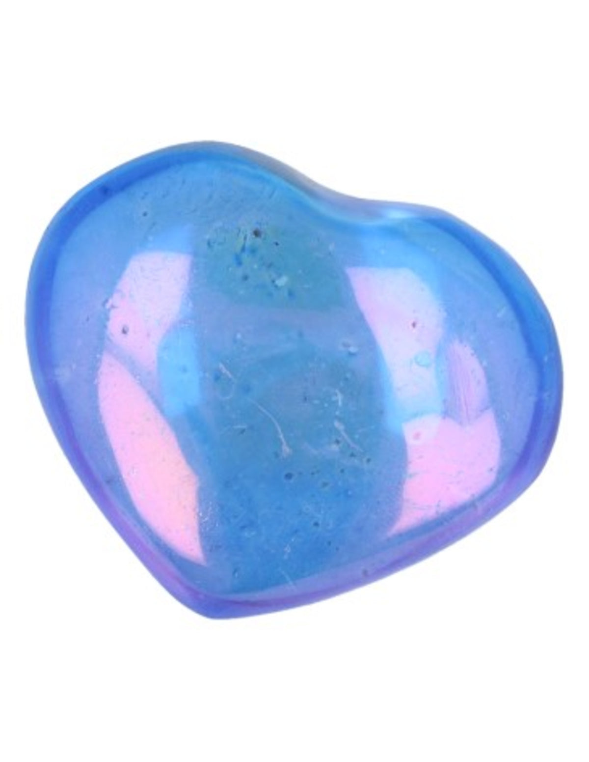Aqua Aura edelsteen hart 40 mm donker (gecoat)