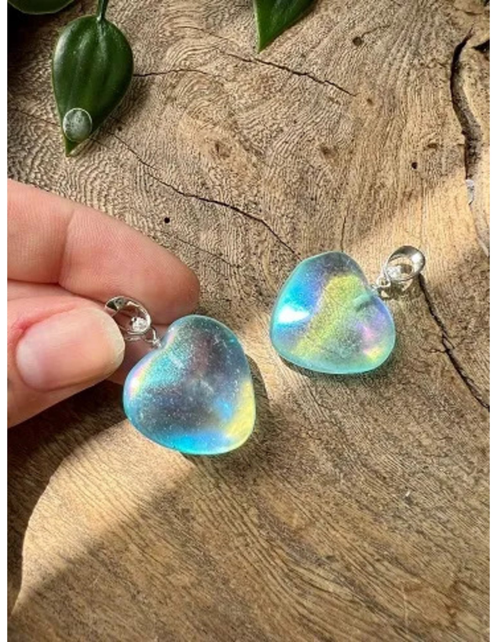 Aqua Aura met Zirkoon harthanger (gecoat)