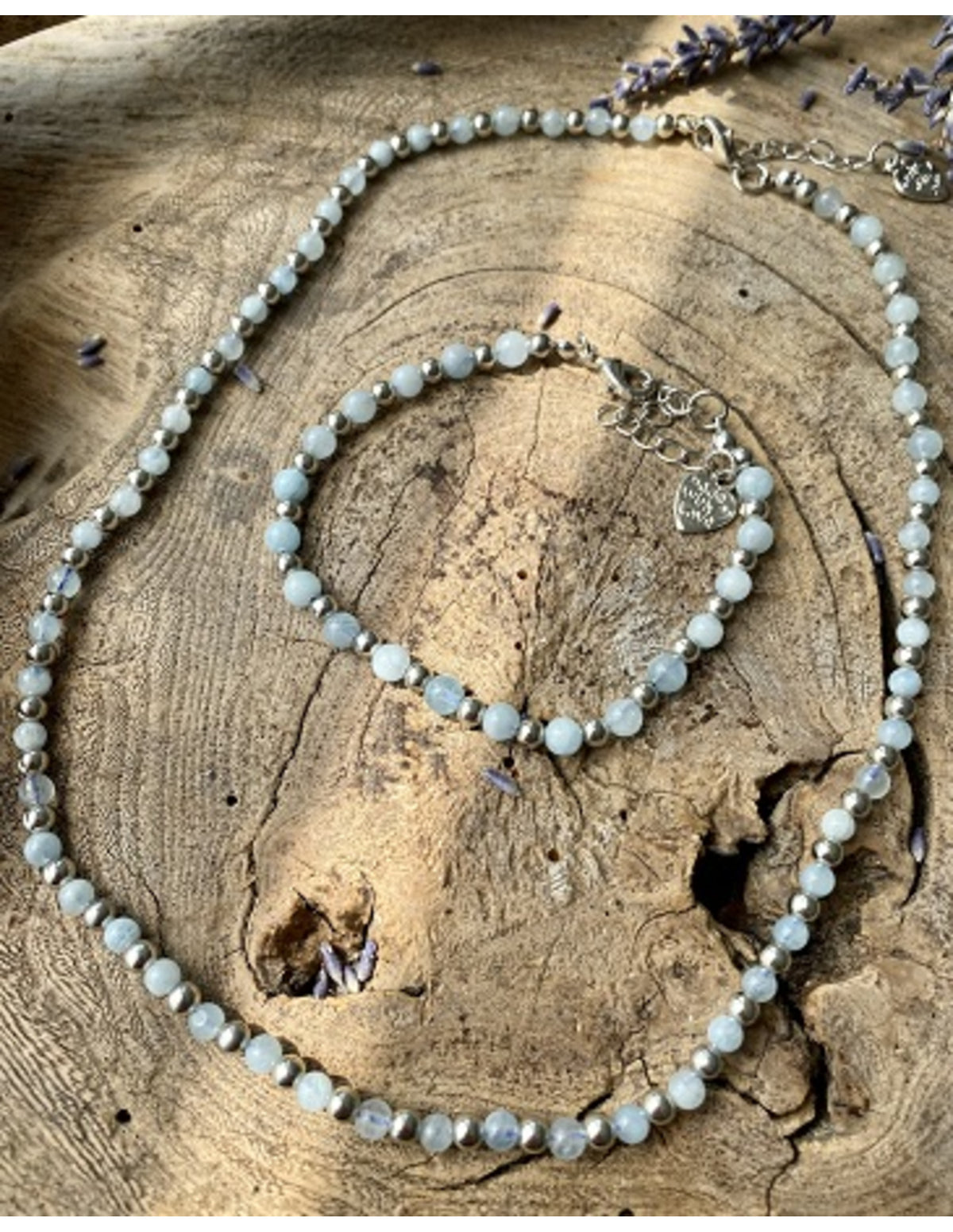 Aquamarijn Ibiza love ketting