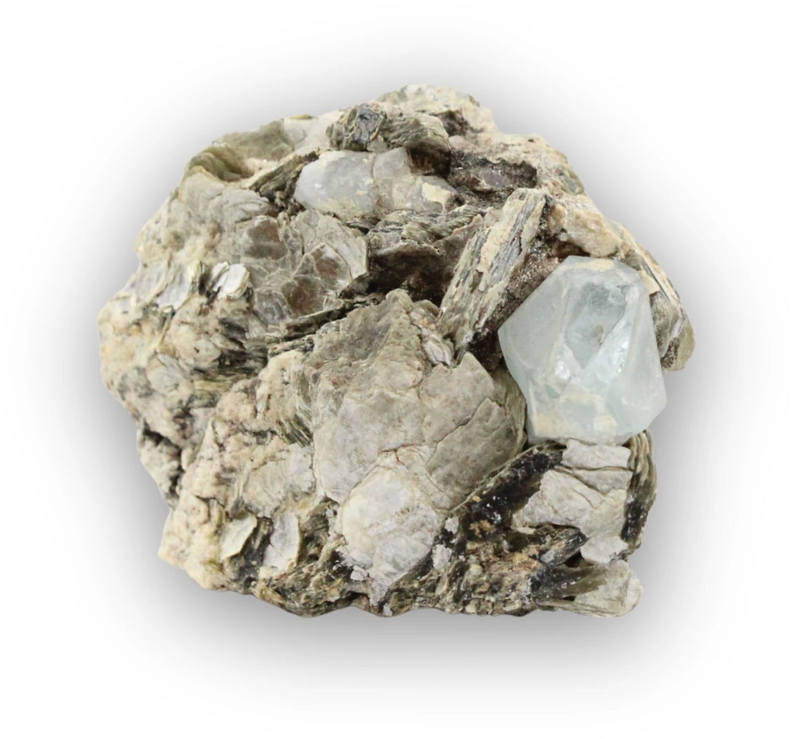 Aquamarijn met mica ruw nr. 101