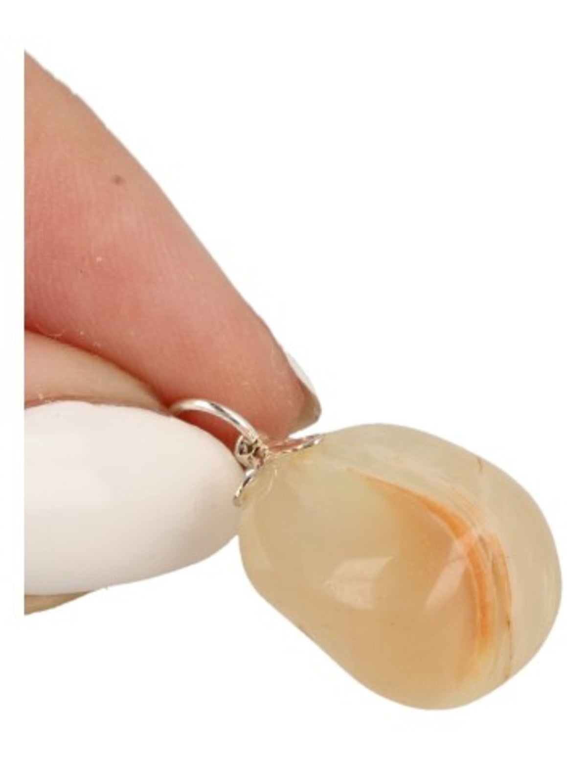 Aragoniet (Onyxmarmer) edelsteen hanger geslepen