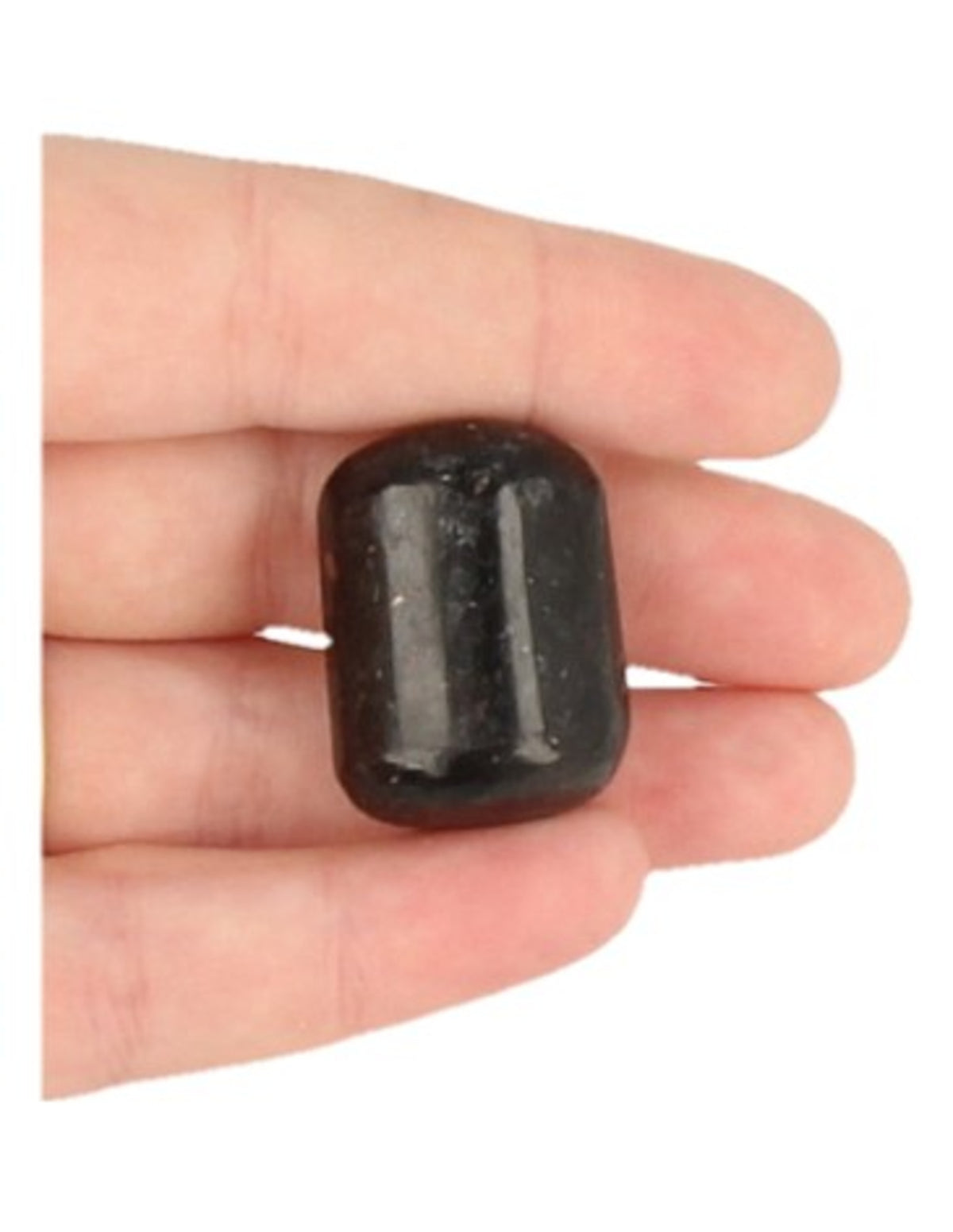 Arfvedsoniet 1 st. trommelsteen ca. 25 mm