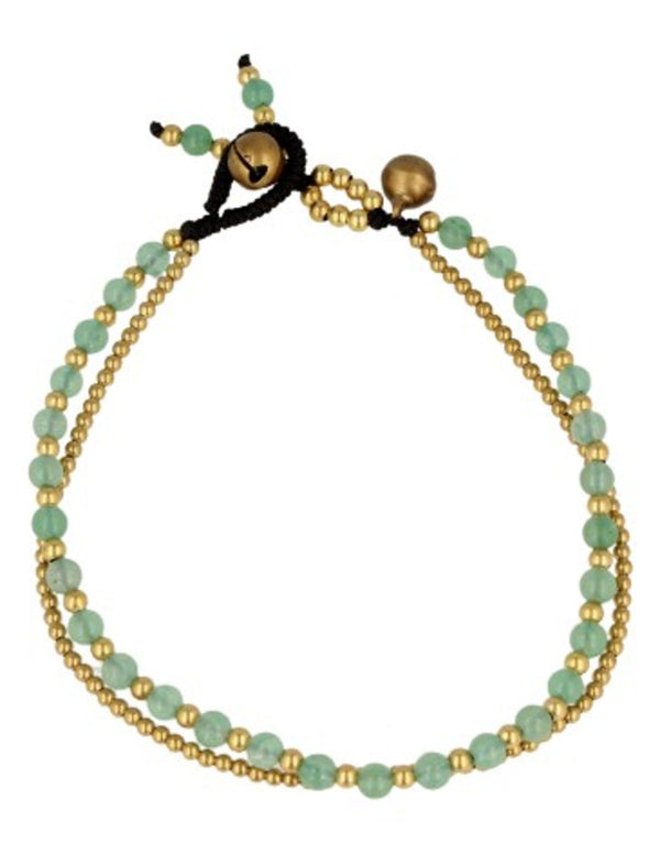 Aventurijn groen enkelbandje gipsy-stijl