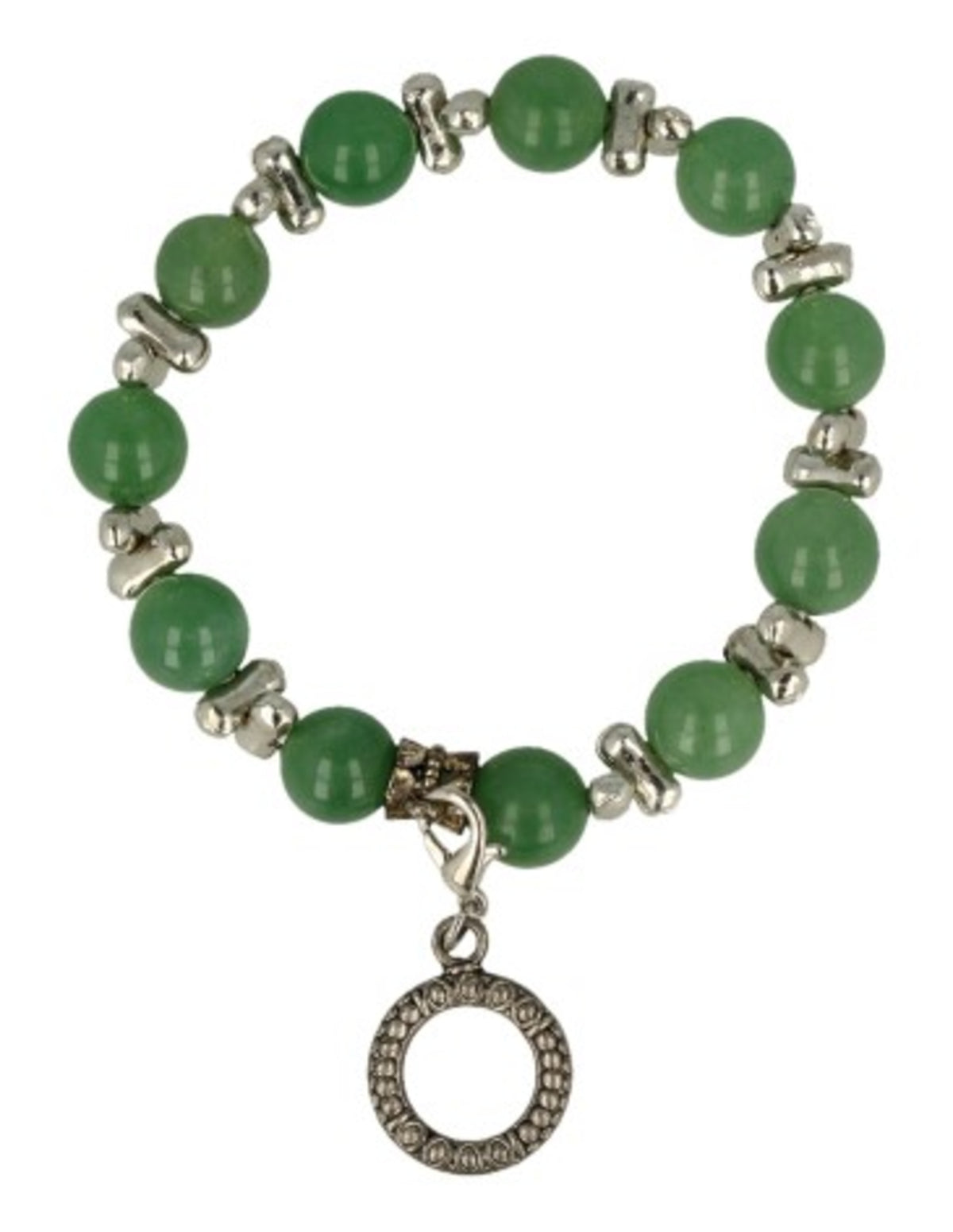 Aventurijn groen fashion kralenarmband met bedel
