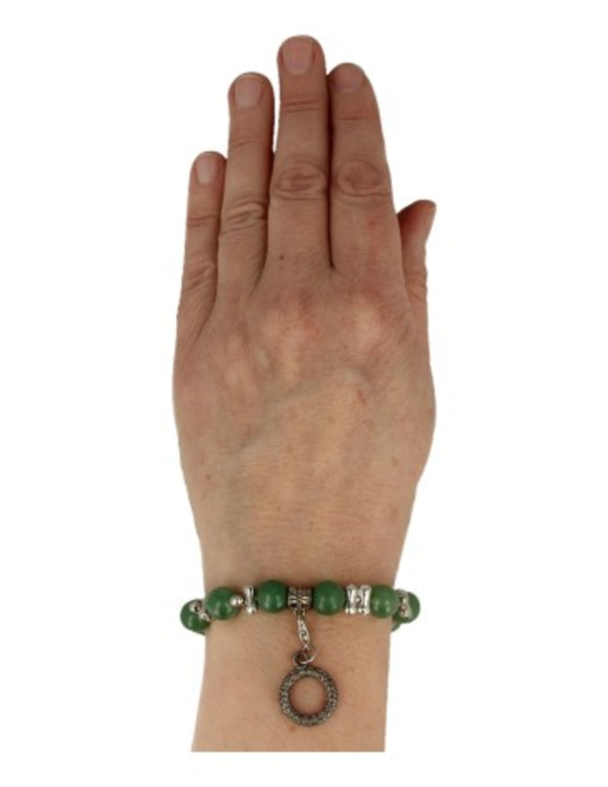 Aventurijn groen fashion kralenarmband met bedel