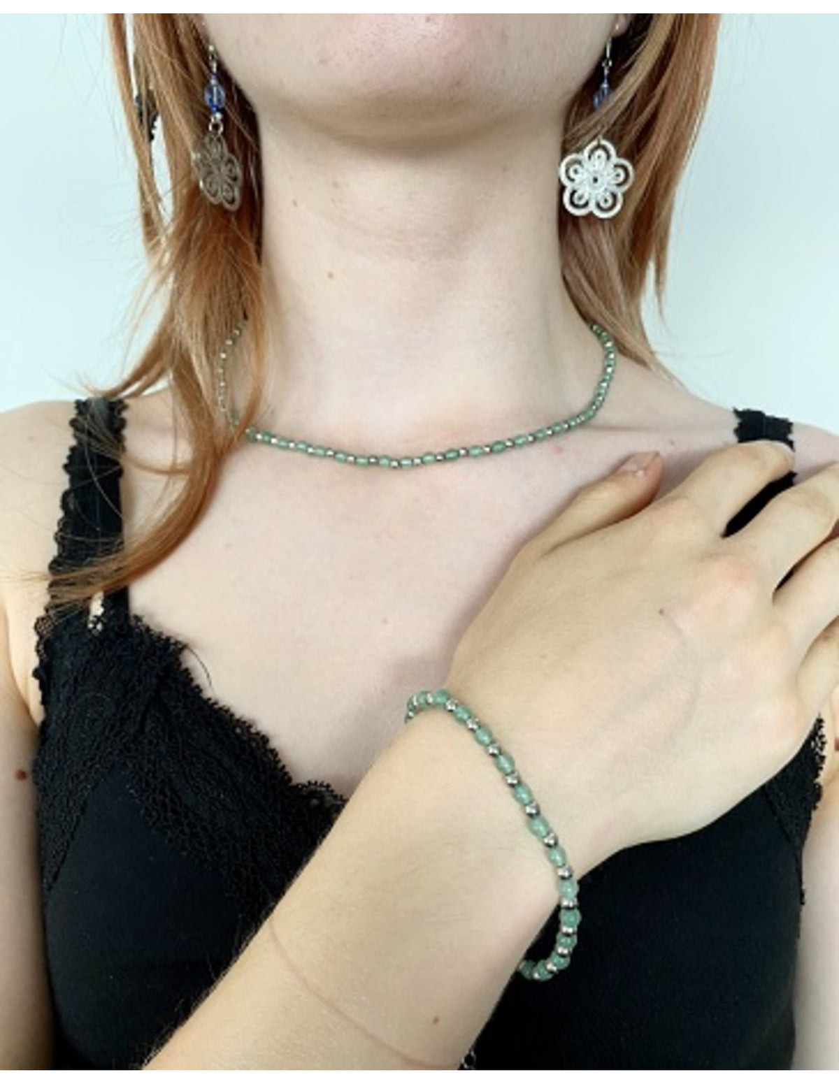 Aventurijn groen Ibiza love ketting