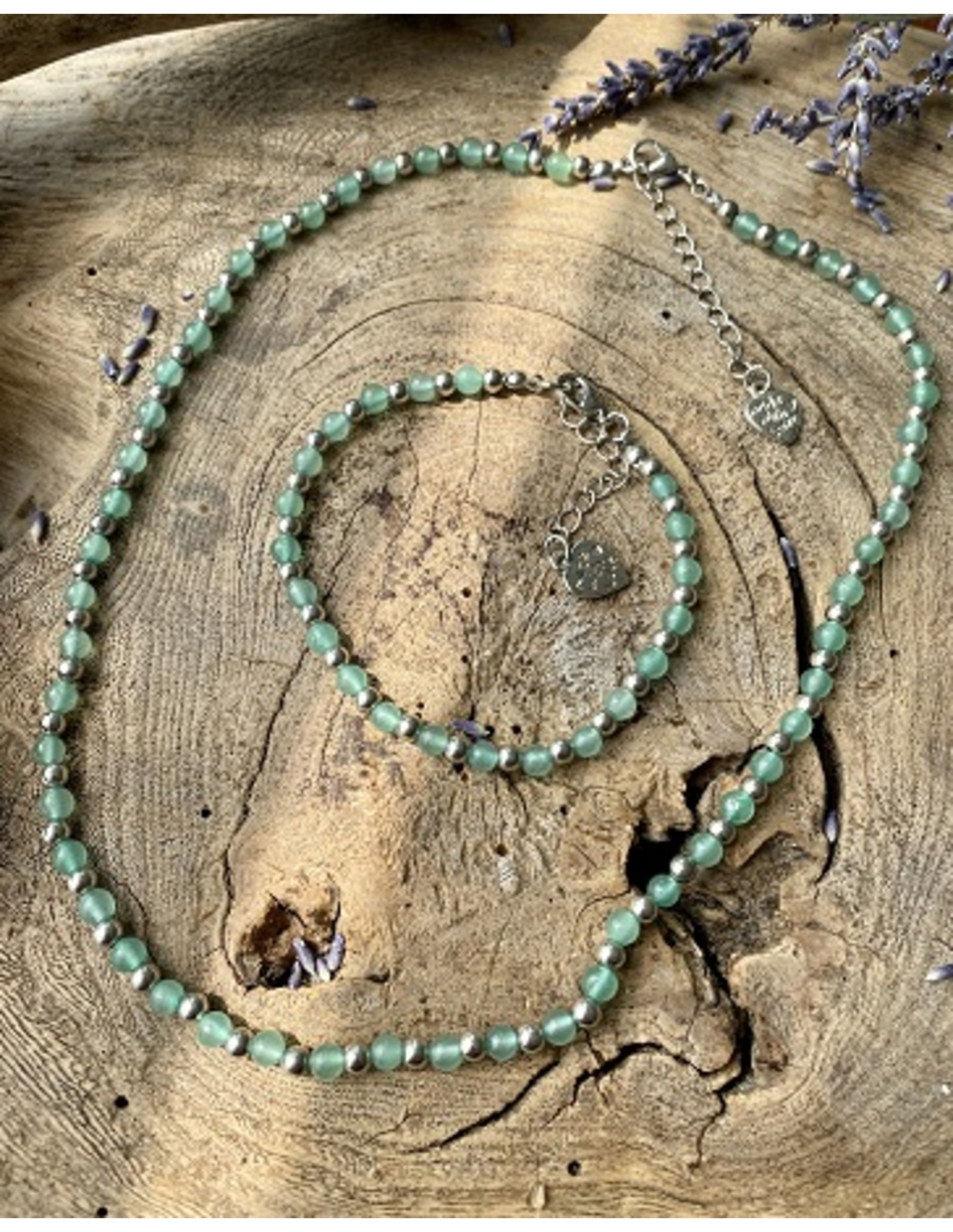 Aventurijn groen Ibiza love ketting