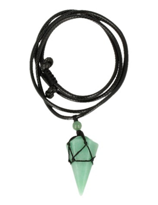 Aventurijn groen edelsteen ketting mannen cone
