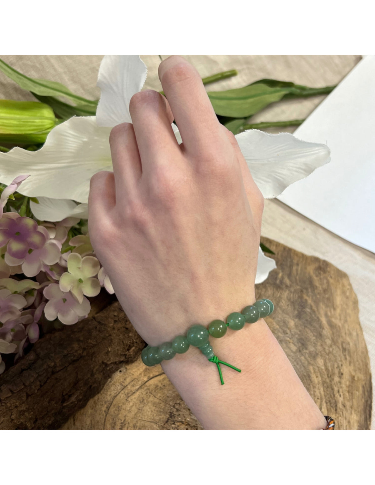 Aventurijn groen powerbead armband + kaart