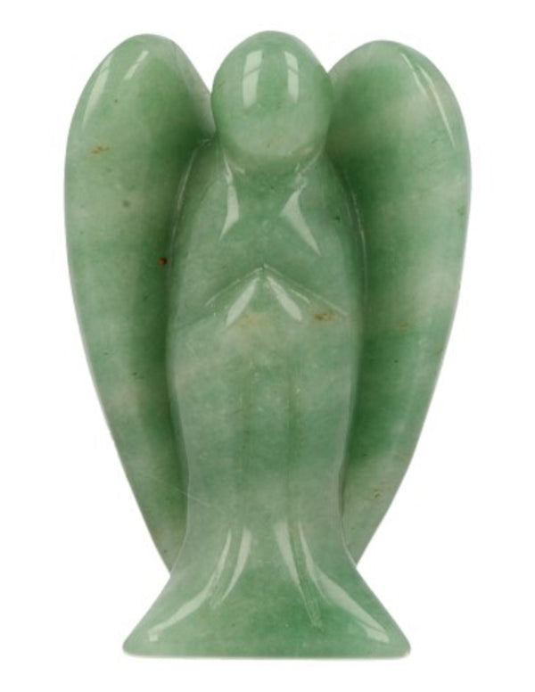 Aventurijn groen edelsteen staande engel 70 mm