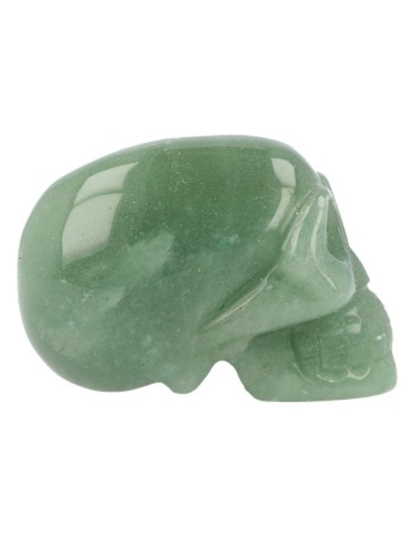 Aventurijn groen traveler edelsteen schedel 60 mm