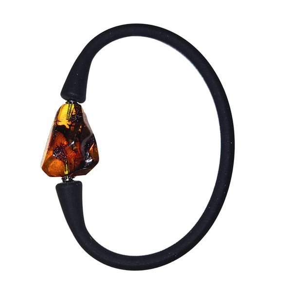 Barnsteen armband op siliconen koord (Amber)