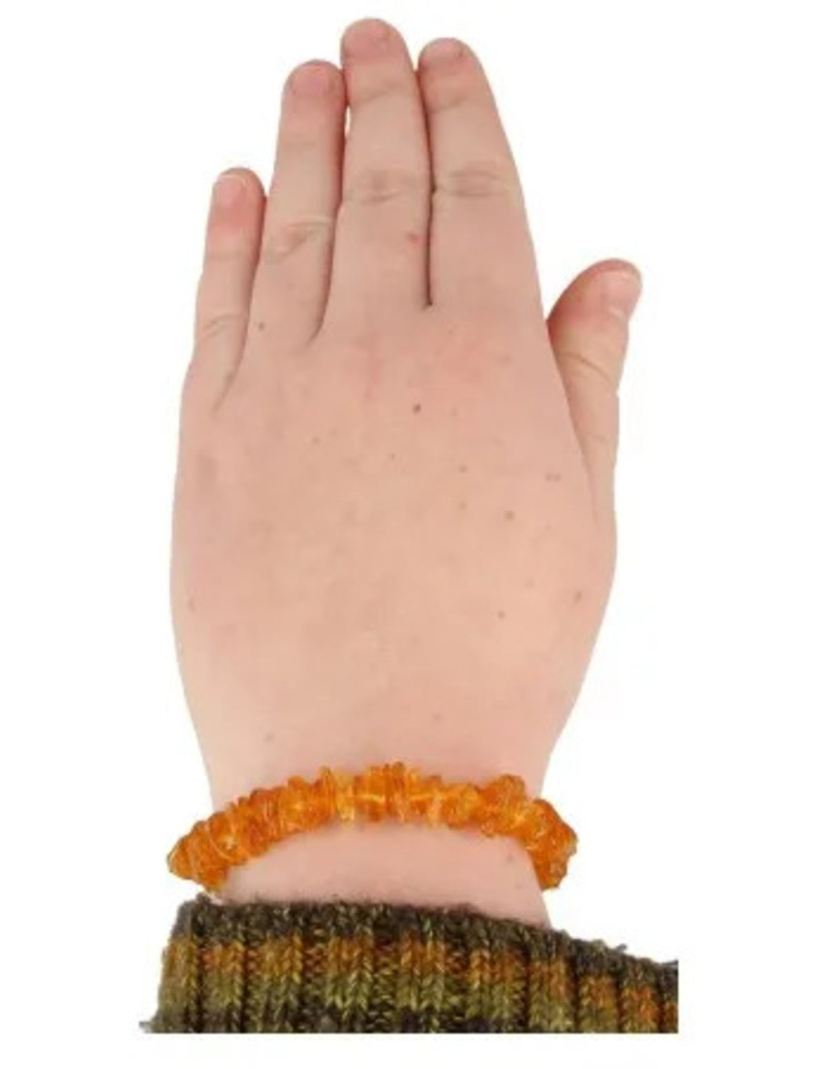 Barnsteen geel splitarmband + kaart