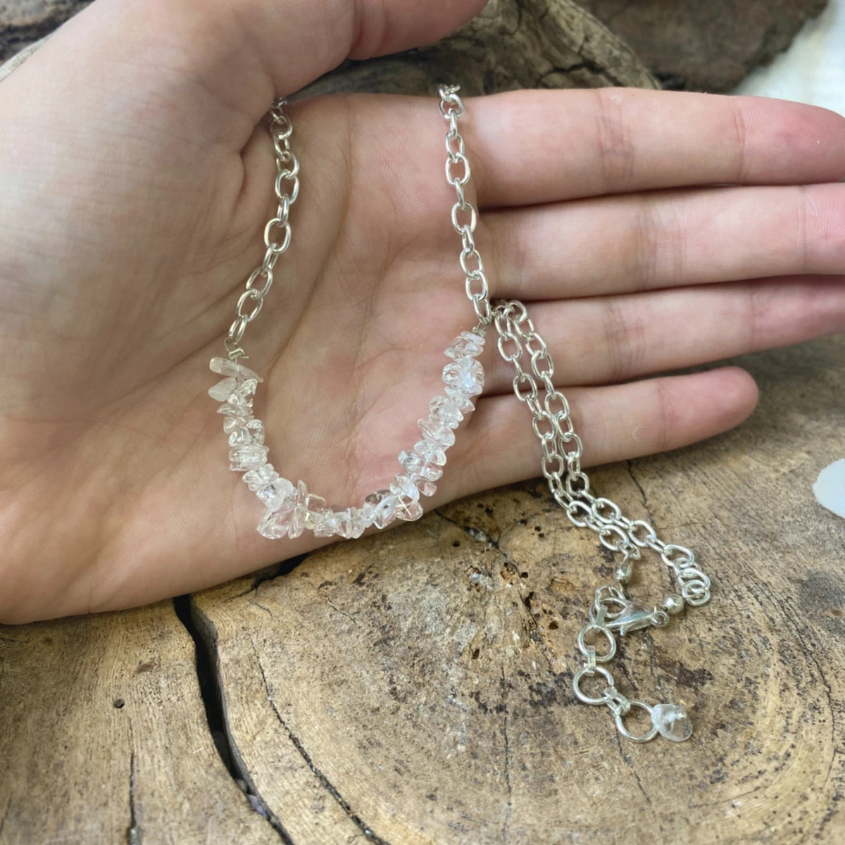 Bergkristal bar ketting