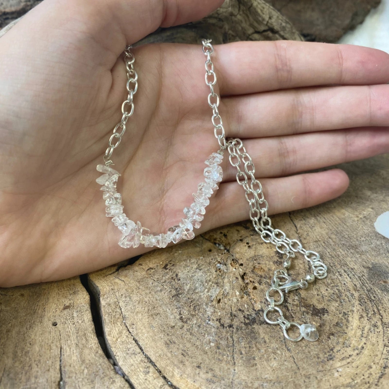 Bergkristal bar ketting