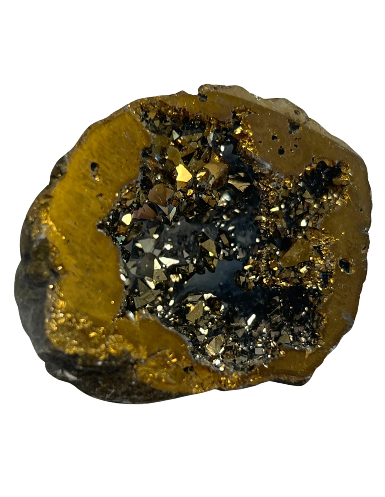 Bergkristal geode goudkleur (synth) 2,5 - 5 cm
