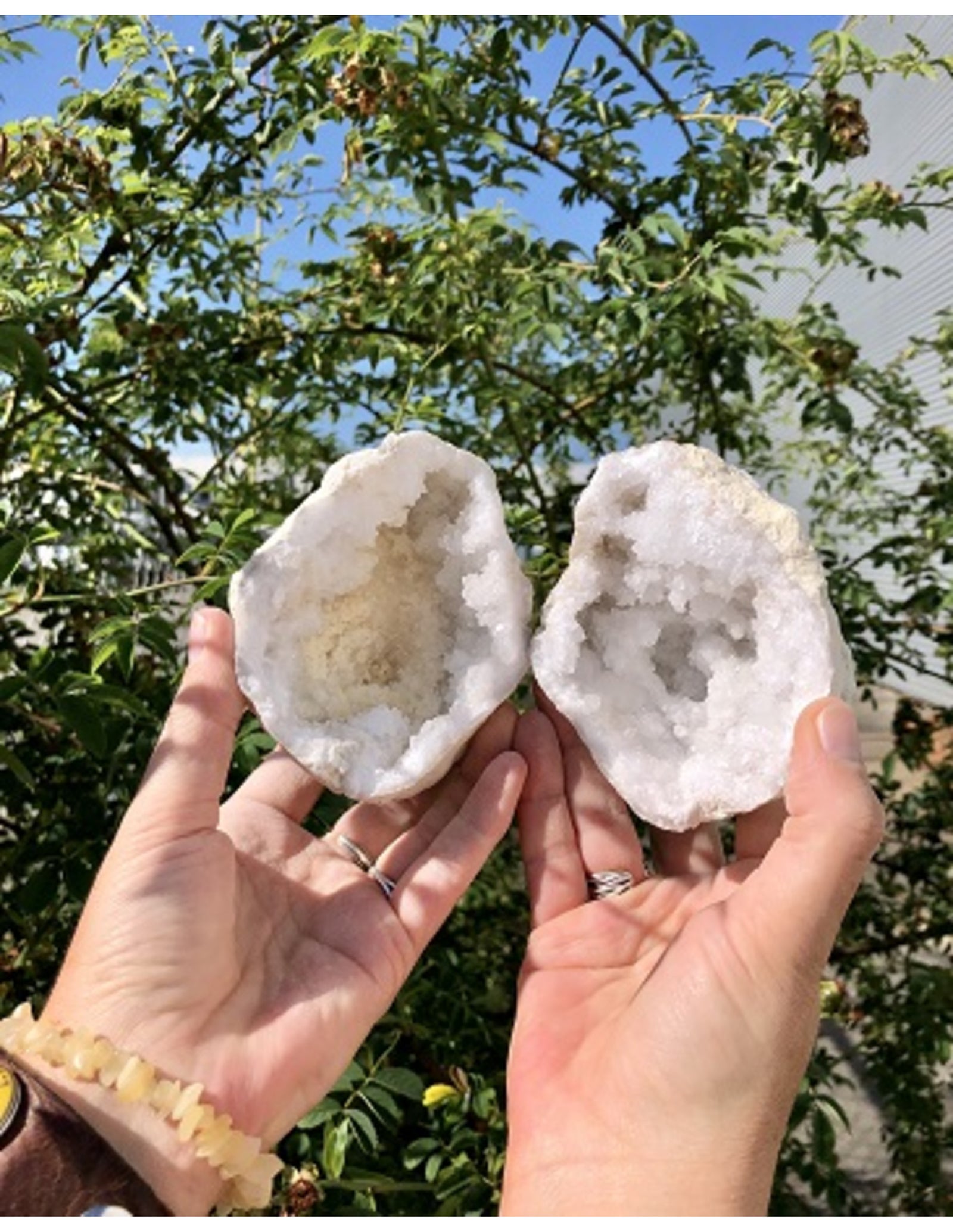 Bergkristal geode paar 5-7 cm