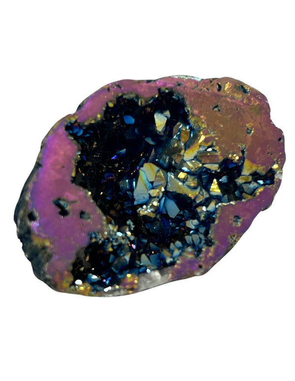 Bergkristal geode regenboogkleur (synth) 2,5 - 5 cm