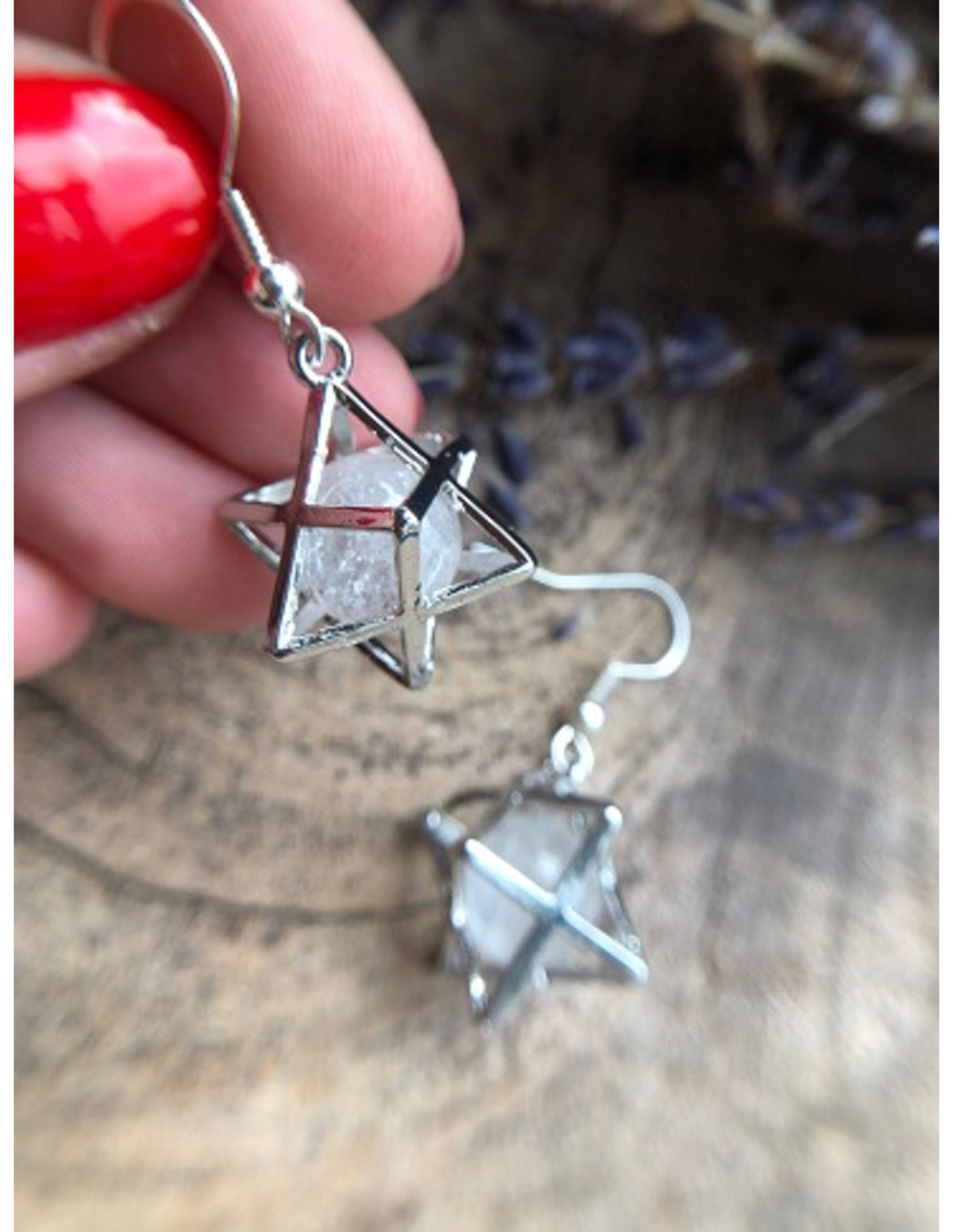 Bergkristal Merkabah sieraden set