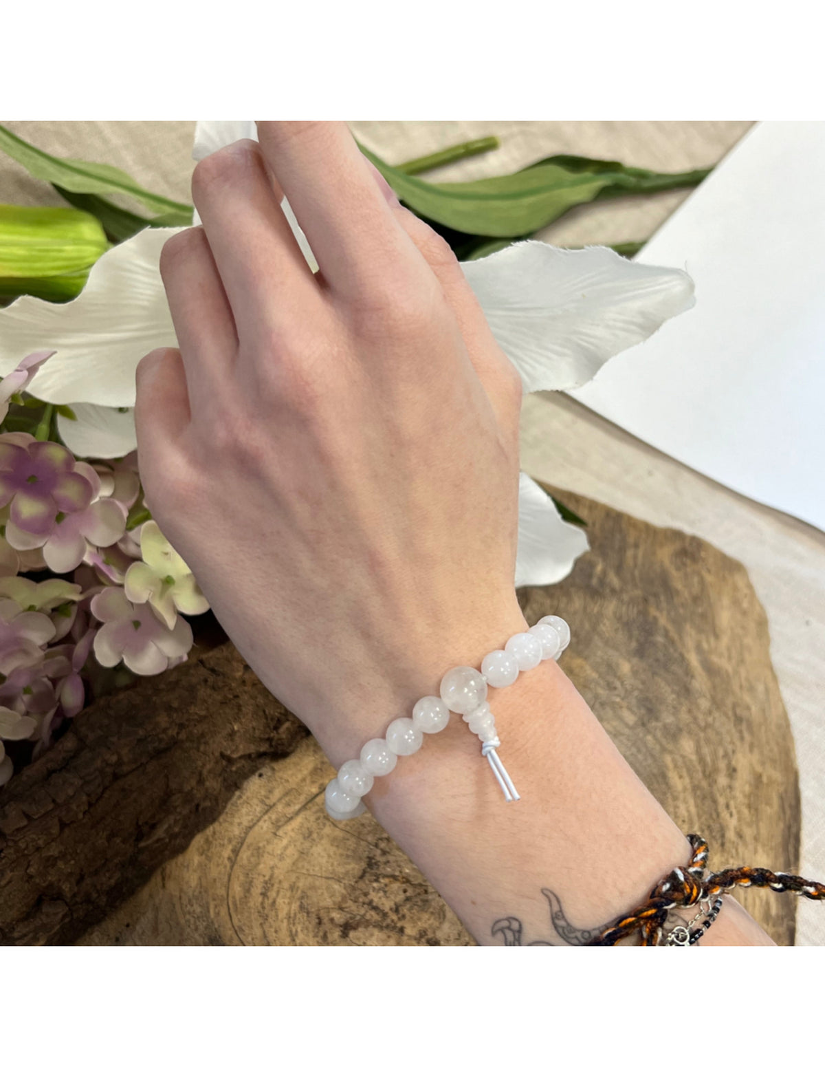 Bergkristal powerbead armband + kaart