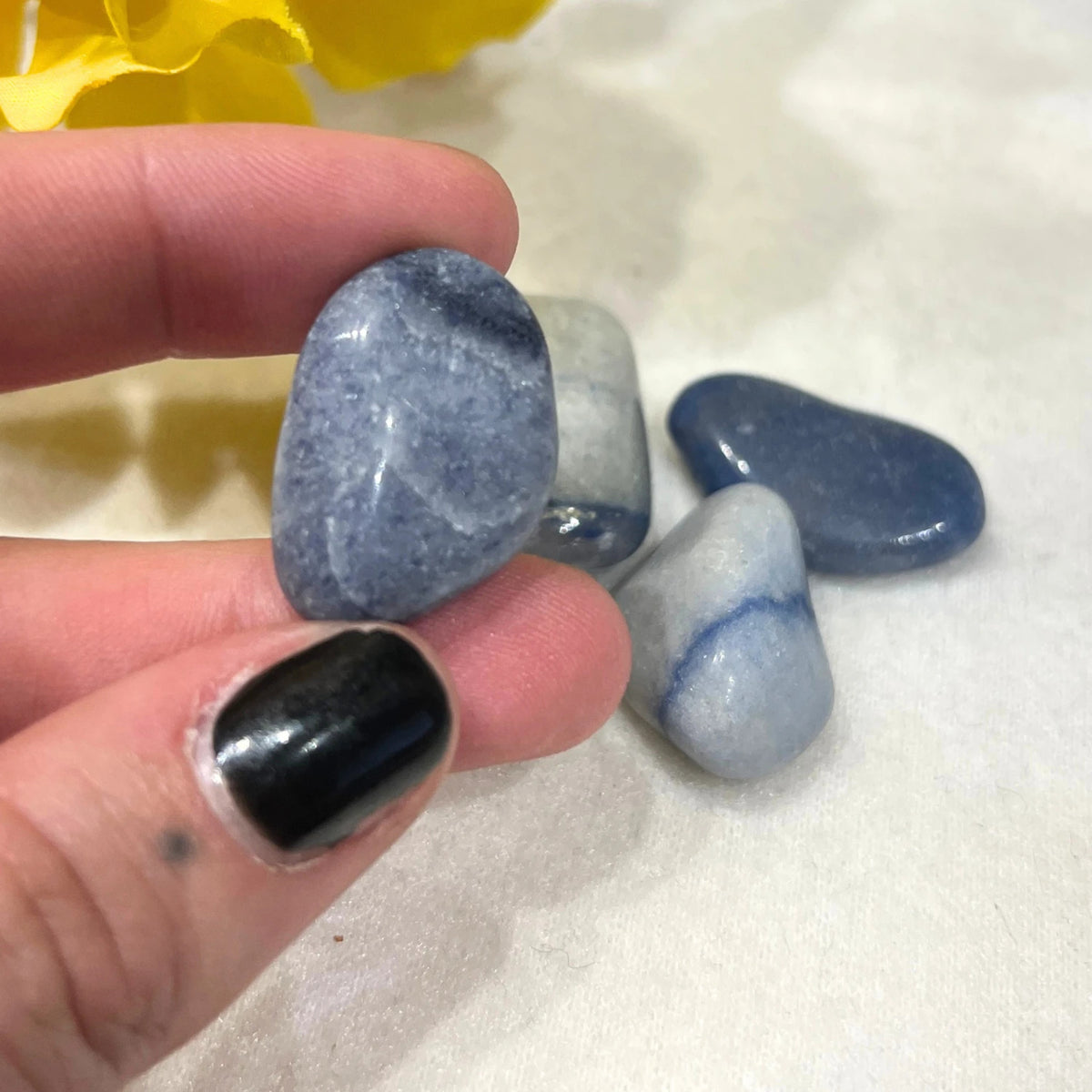 Blauwe kwarts 50 gr. trommelstenen (mt3)