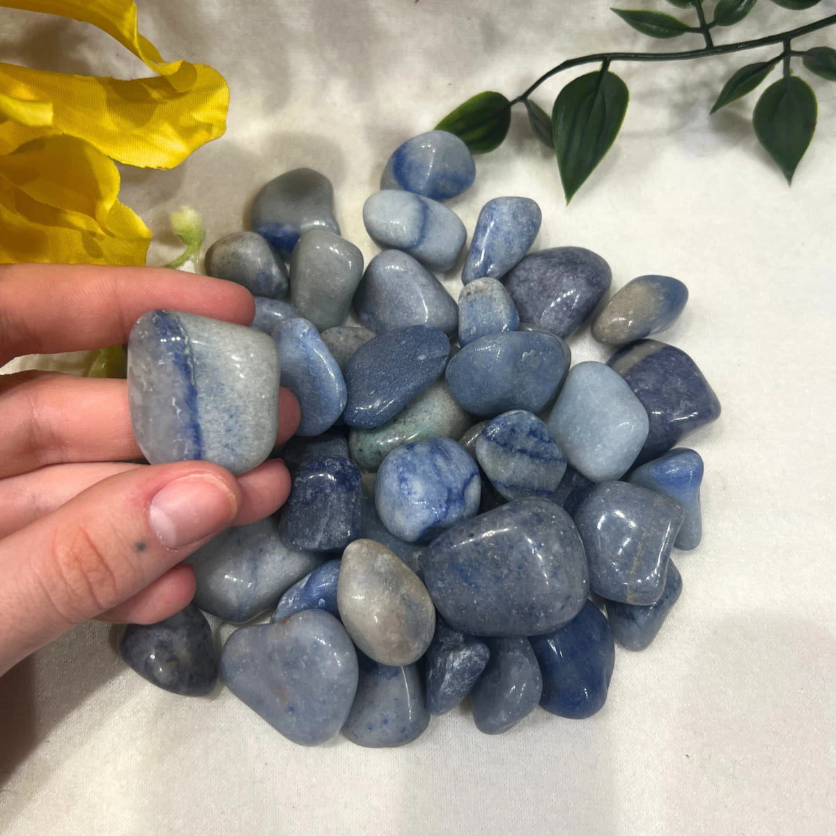 Blauwe kwarts 500 gr. trommelstenen (mt3)